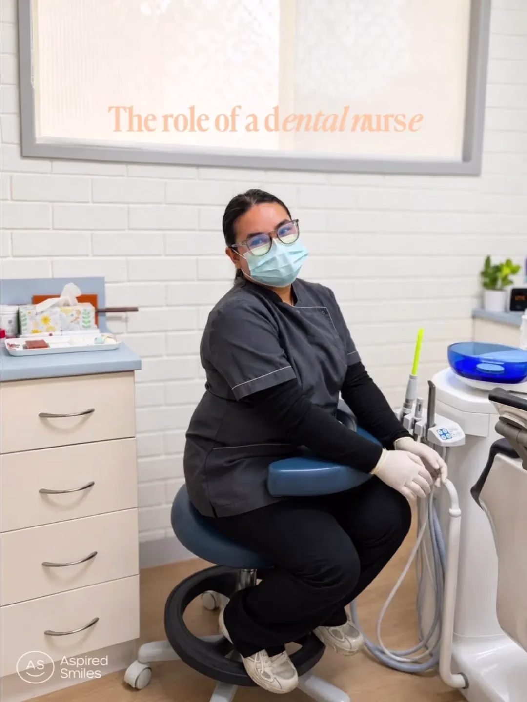 Dental nurse in the Aspired Smiles Laverton clinic Dental nurse in the surgery at Aspired Smiles dental clinic in Laverton